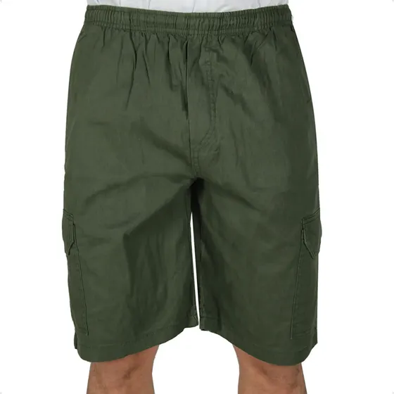 Bermuda R7 Masculina Plus Size Sarja Cargo Elástico