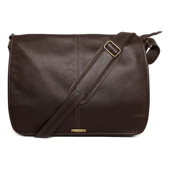 Bolsa Masculina Carteiro Tiracolo De Couro Legítimo Genuíno