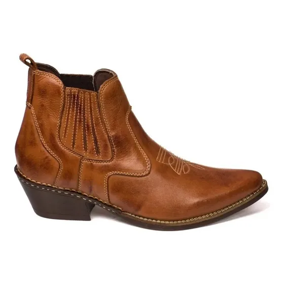 Bota Texana Rodeio Bico Fino Couro Legitimo