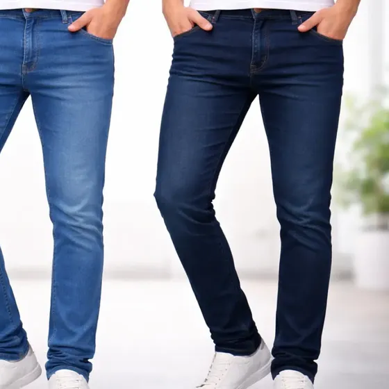 Kit 3 Calça Jeans Sarja Masculina Skinny Slim Lycra Colorida