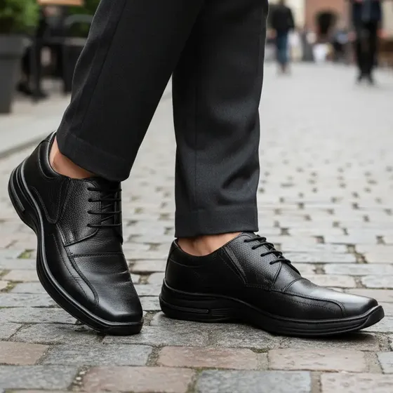 Sapato Social Masculino Couro Legítimo Confortável Ortopedic