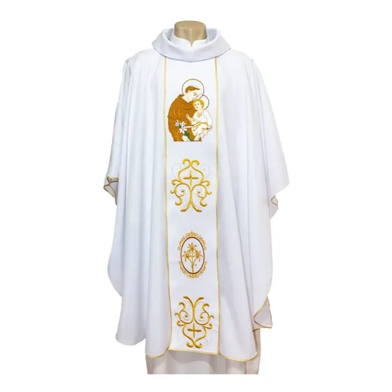 Casula Sacerdotal Galão Bordado Santo Antonio