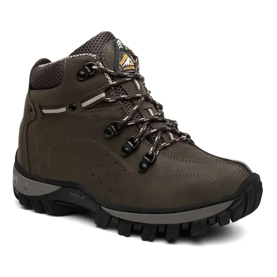 Bota Coturno Tenis Adventure Cano Alto Couro Impermeável