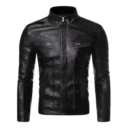 Jaqueta Masculina Moto Couro Sintético Semipermeável