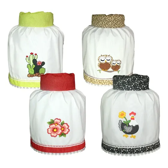 Combo Capa Para Botijão De Gás Bordada - Kit Com 2 Unidades