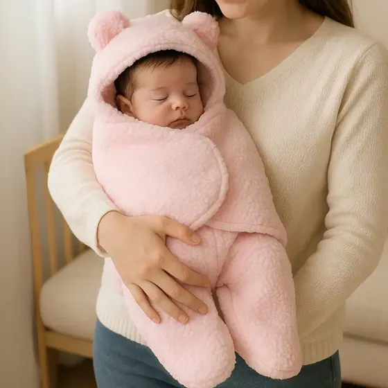 Cobertor Enroladinho Bebê Saco De Dormir Urso De Pelúcia