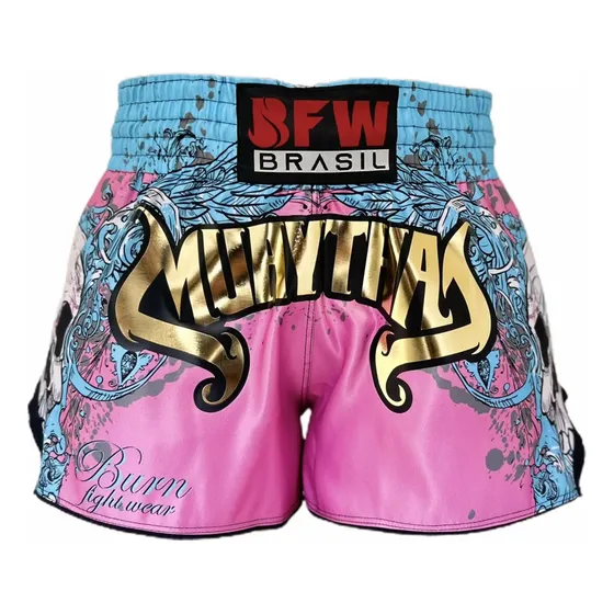 Short Muay Thai Bfw Brasil - Gold Cores