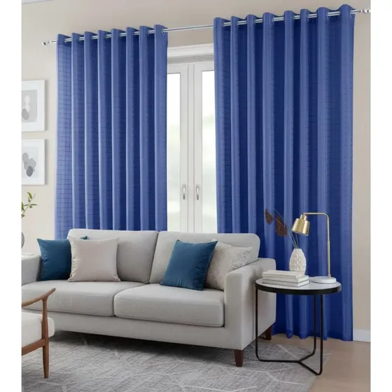 Cortina Blackout Pvc Com Tecido Voil Xadrez 2,50 X 2,80