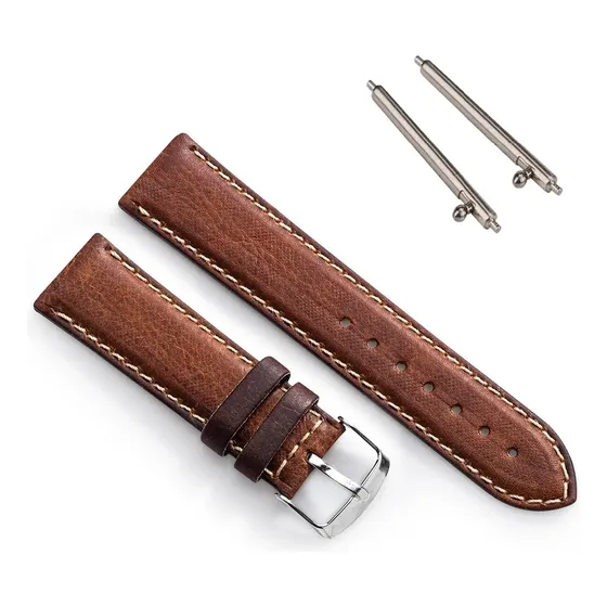 Pulseira Couro Natural Havana C/ Engate Rápido Para Relógio