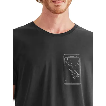 Camiseta Reserva Masculina Cracked Screen Phone Preta