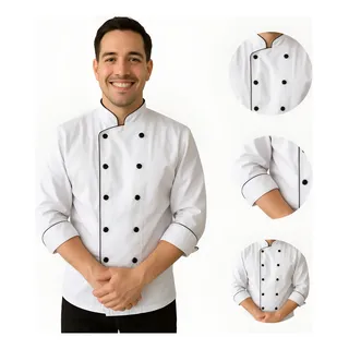 Dolma Chef De Cozinha Masculina Feminina Unissex Manga 7/8