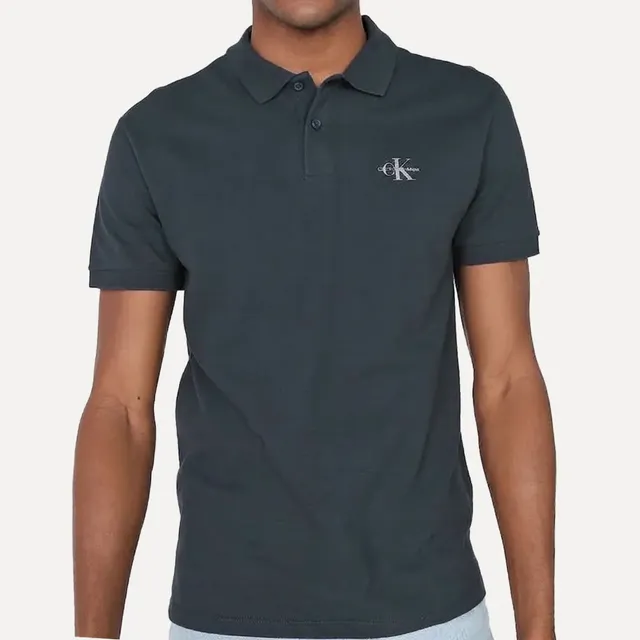 Polo Calvin Klein Jeans Piquet Regular Re Issue Azul Marinho