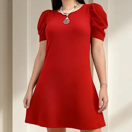 Vestido Soltinho Básico Manga Bufante Princesa Festa Moda