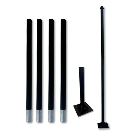 Kit P/ Poste De Aço 2 Polegadas 3 Metros Pública Extensível