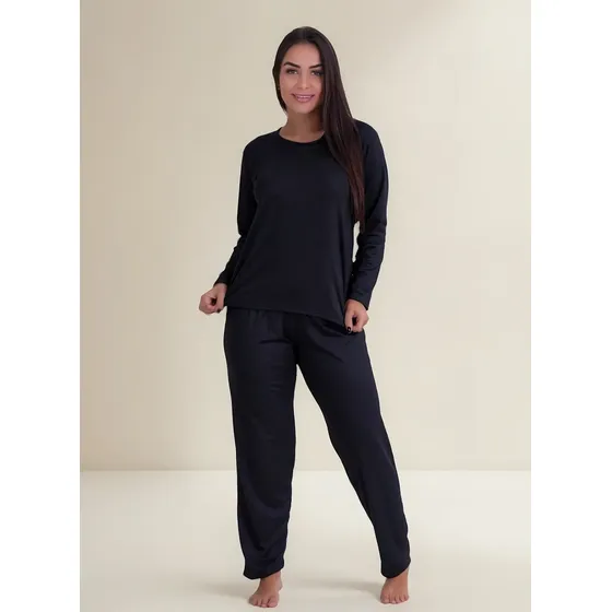 Pijama De Frio Feminino Longo Tecido Super Confortável