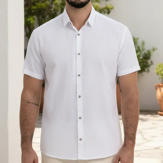 Camisa Manga Curta Masculina Drazzo Santorini