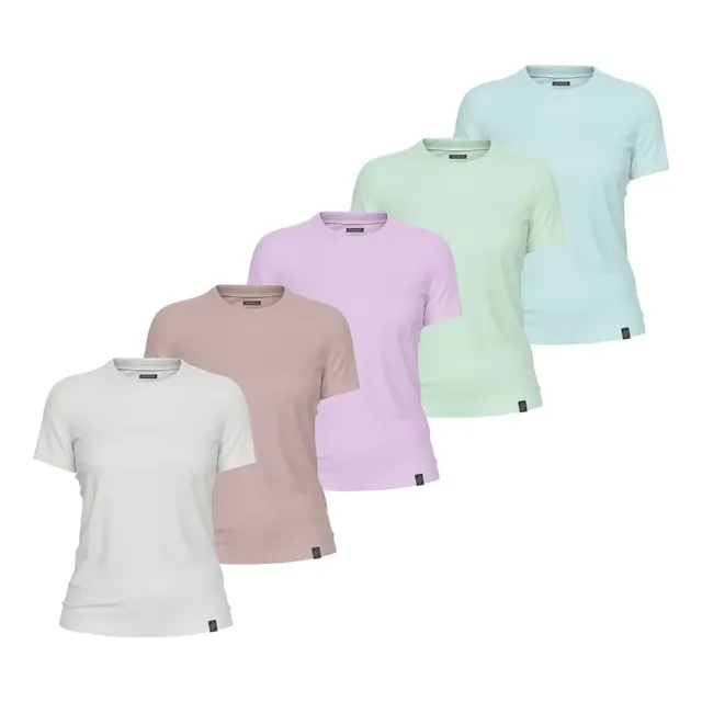 Kit 5 Camisetas Feminina Cores Verão Algodão Premium