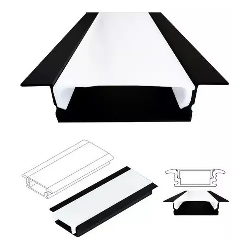 Perfil Led Alumínio Embutir 2 Metros P/ Fita Led Largo 40mm