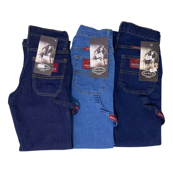 Kit 3 Calças Carpinteiro Infantil Estilo Country 657