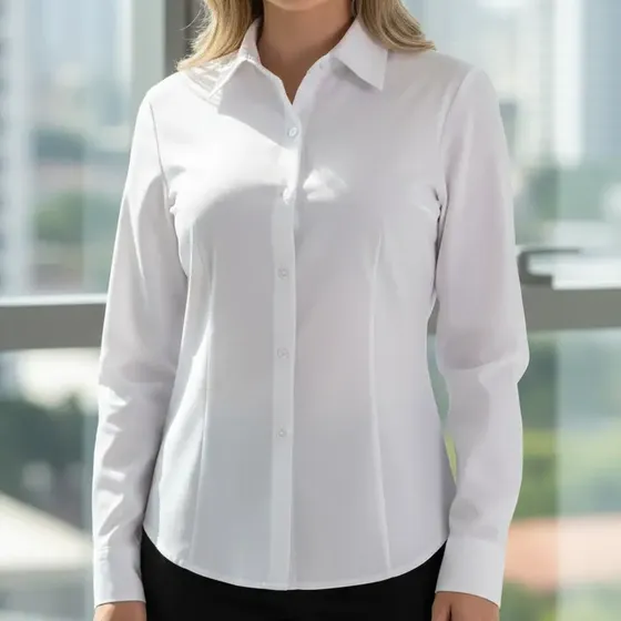 Camisa Camisete Social Feminina Manga Longa Direto Fábrica