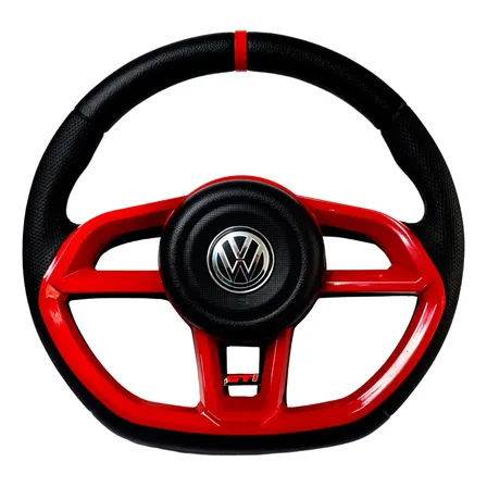 Volante Vermelho Gti Racing Gol Parati Saveiro G5 G6 C/ Cubo