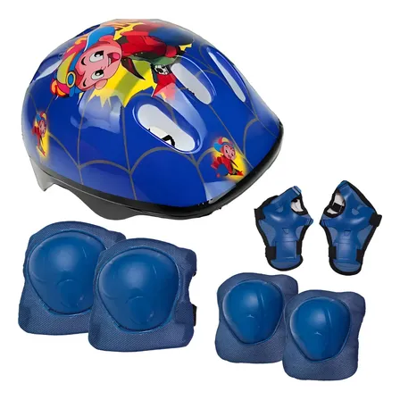Kit Protecao Infantil Capacete Joelheira Cotoveleira Bike