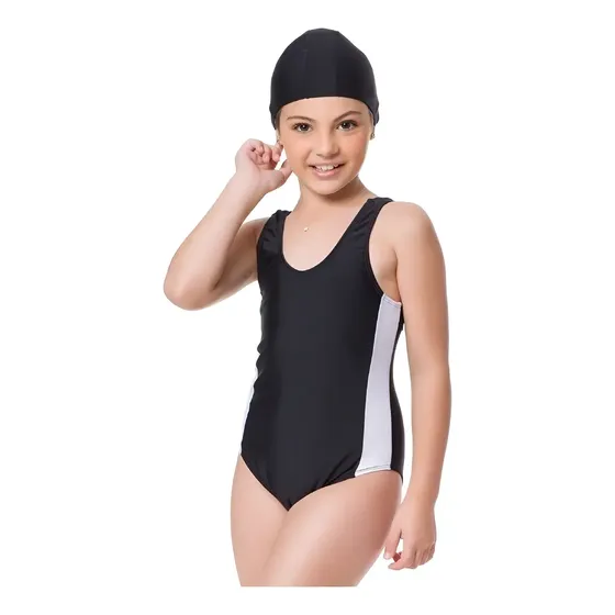 Maiô Feminino Infantil /juvenil Natação + Touca Brinde