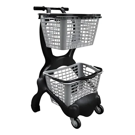Carrinho Supermercado Plástico Ecoflex Duplo Cesto 25 Litros