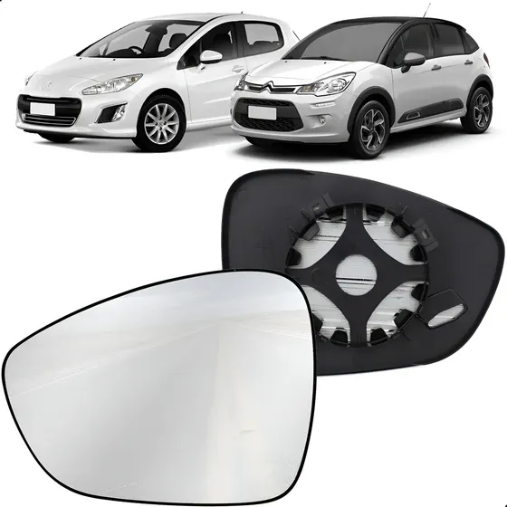 Lente C/ Base Retrovisor Aircorss / C3 / 308 / 408 Original