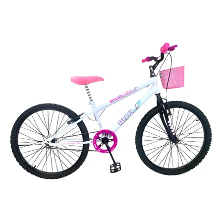 Bicicleta Aro 24 Mtb Feminina V-break Idade 9 A 14 Anos
