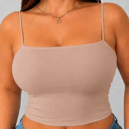 Top Plus Size Reforçado Cropped Verão De Alcinha Xxg 48/54