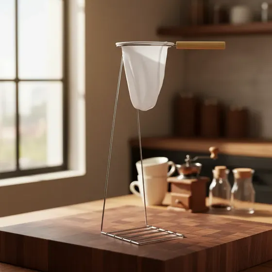 Coador De Café C/ Suporte De 45cm+coador Reutilizável Grande