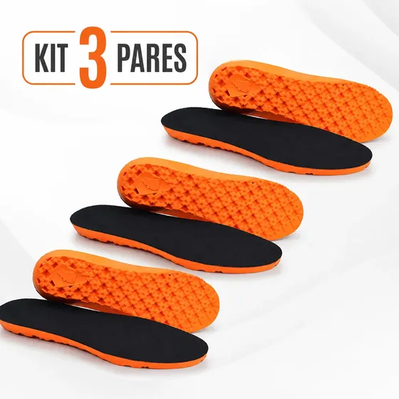 Kit 3 Pares Palmilha Ortopédica Tênis Sapatênis Bota Coturno