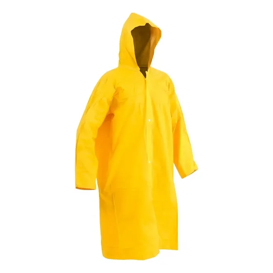 Capa De Chuva Adulto Amarela Ciclista Pvc C/ Capuz
