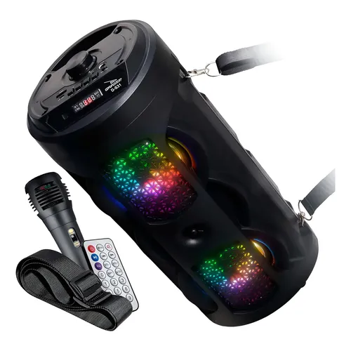 Caixa De Som Bluetooth Rgb Rádio Fm Microfone Aux P2 Sd Usb