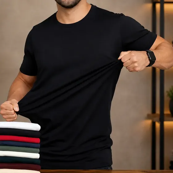 Camiseta Masculina Básica Peruana Premium Slim Fit / Regular