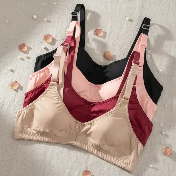 Kit 3 Sutiã Sem Bojo Lycra E Com Forro De Algodão Promoção