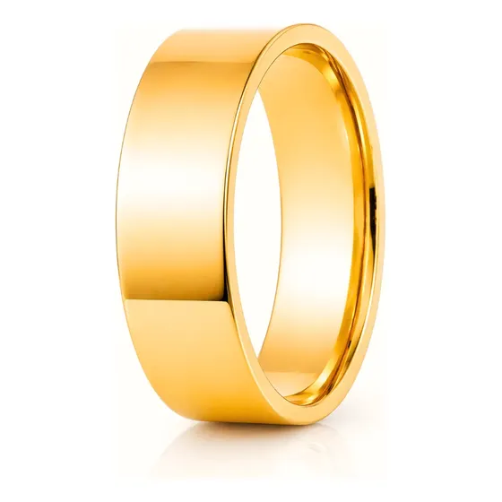 Aliança Avulsa Ouro 18k Banhada Reta Tungstênio 6mm