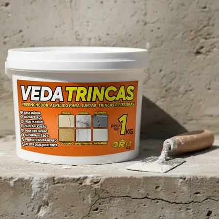 Massa Adesiva Oroflex Veda Trincas E Rachaduras Cores 1kg
