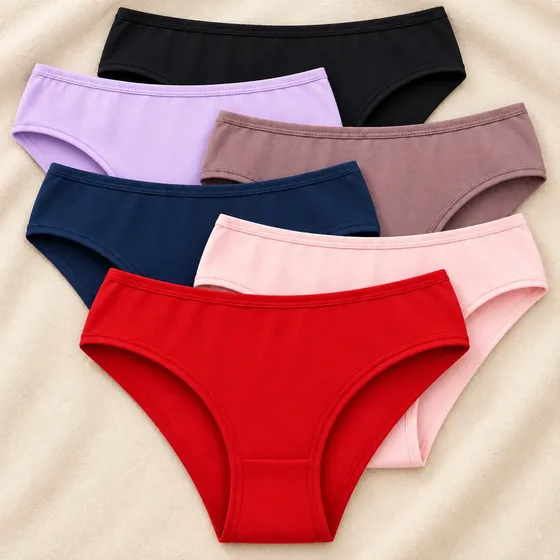 Kit 6 Calcinha Tanga Feminina Adulto De Cotton Algodão Liso