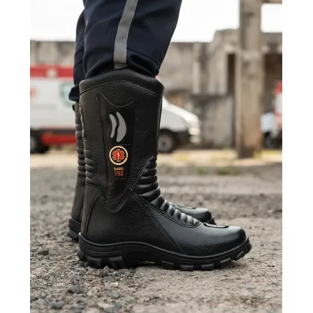 Bota Coturno Samu Masculina Motoqueiro Socorrista Cano Alto