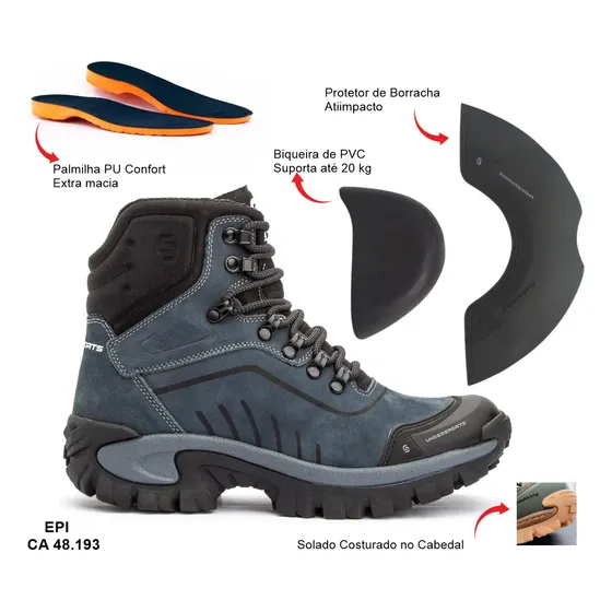 Coturno Bota Segurança Biqueira Reforçada Adventure