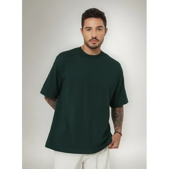 Camiseta Heavy Oversized Fio 20 Lisas Camisa Ultra Pesada