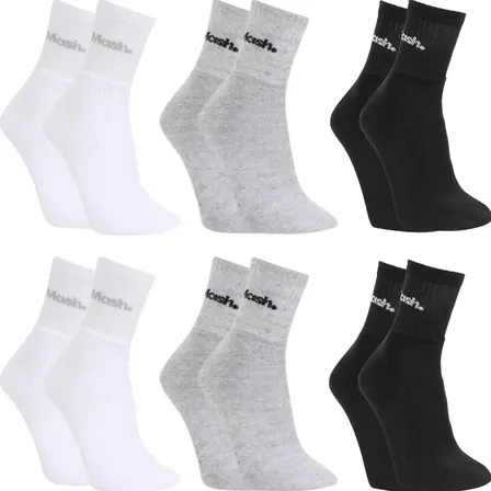 Kit 6 Pares De Meias Esportivas Mash Em Algodão Cano Médio
