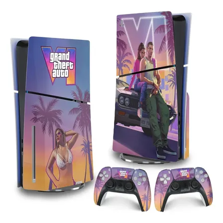 Skin Para Ps5 Slim Disco Adesivo Vertical - Vários