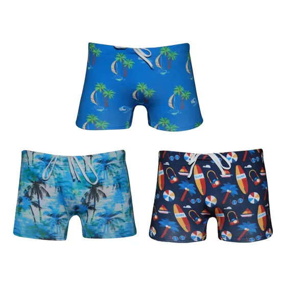 Kit 3 Sungas Boxer Infantil/juvenil Com Proteção 50+