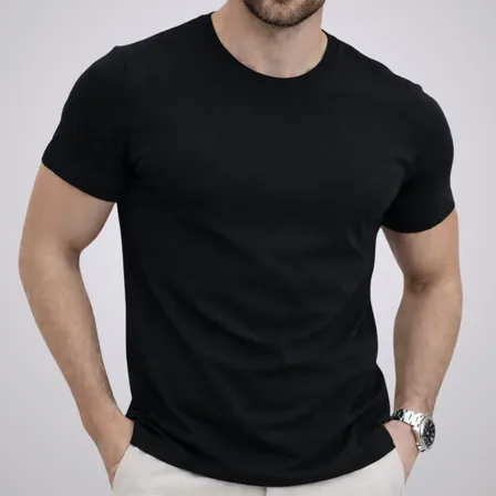 Camiseta Algodão Egípcio Original C/ Elastano Lisa Masculina
