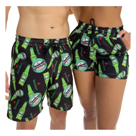 Kit Casal Short Mozao Moda Praia Bermuda Combinando