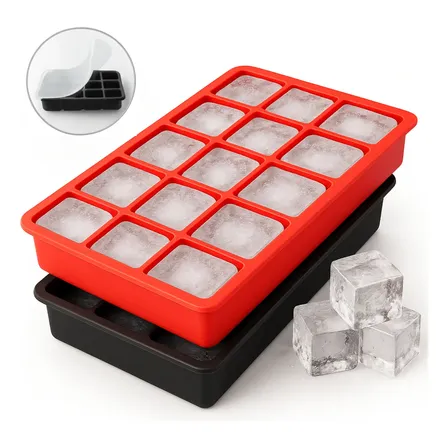 Forma Gelo Com Tampa Silicone Bandeja 15 Cubos Livre De Bpa