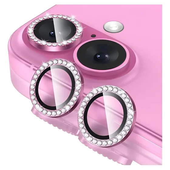 Película Câmera Strass Brilho Para iPhone 16 / 16 Plus